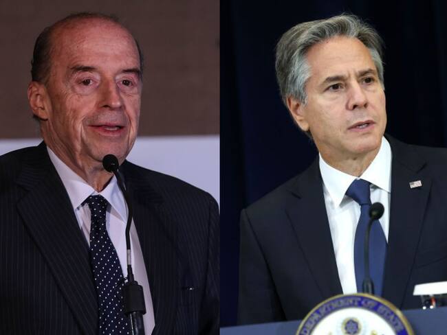 Canciller Álvaro Leyva y secretario de Estado de EE.UU. Antony Blinken. Fotos: Colprensa/GettyImages