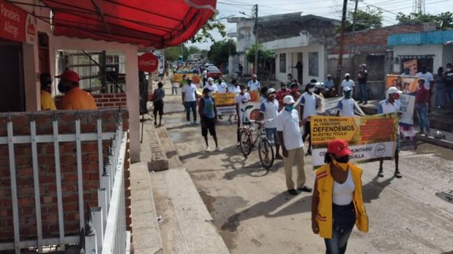 Los pobladores de La Boquilla se manifestaron por las calles del corregimiento. Foto: Tomada de Boquilla Digna.