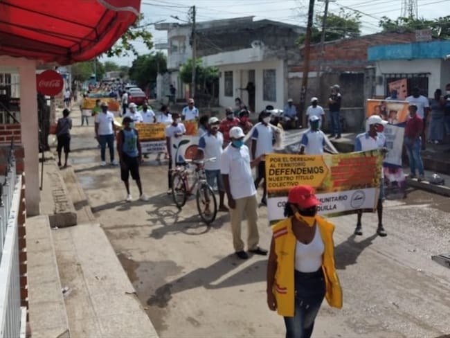 Los pobladores de La Boquilla se manifestaron por las calles del corregimiento. Foto: Tomada de Boquilla Digna.
