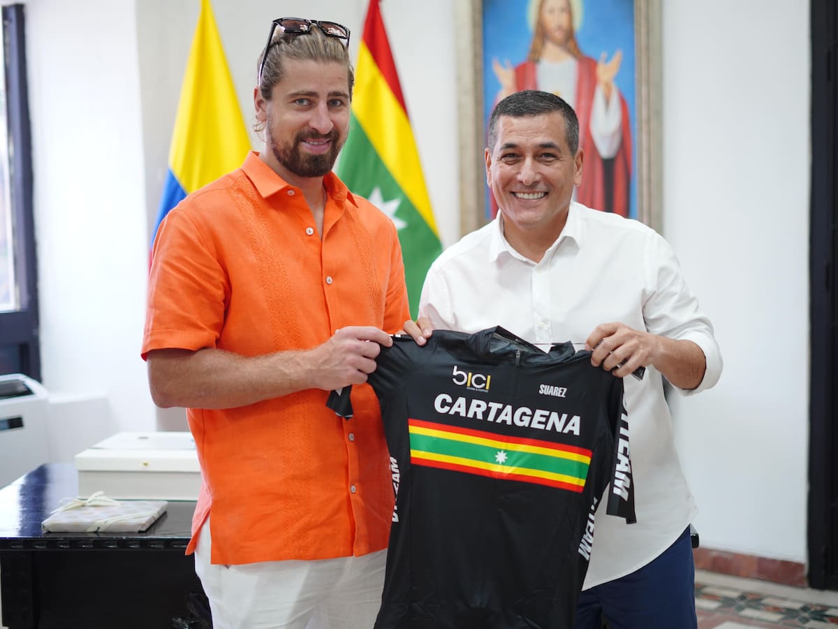 Peter Sagan, campeón mundial de ciclismo, recibió las llaves de Cartagena