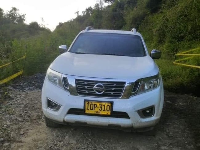 En este vehículo Nissan blanco se transportaría una de las personas quien presuntamente habría sido secuestrada en Labranzagrande / Foto: Suministrada
