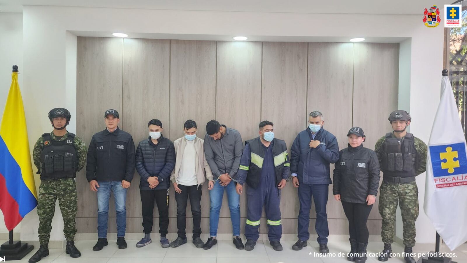 Captura de la banda ‘Los Llavero’. Foto: Fiscalía