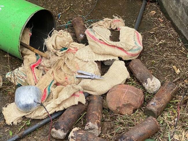 Técnicos antiexplosivos asumieron el control y destruyeron los artefactos de manera controlada. Foto: Cortesía