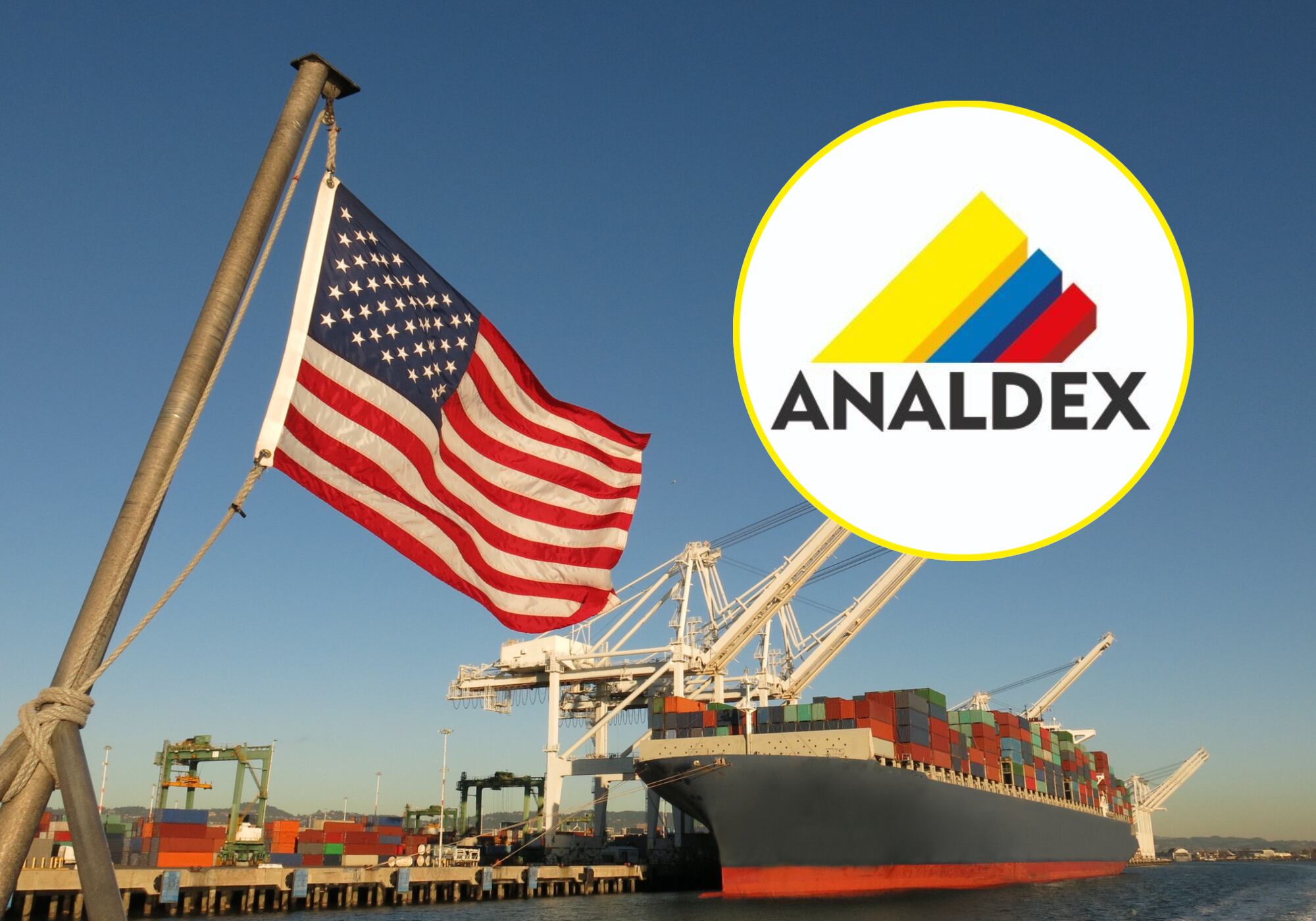 Imagen de referencia y logo de Analdex. Foto: Getty Images / Analdex