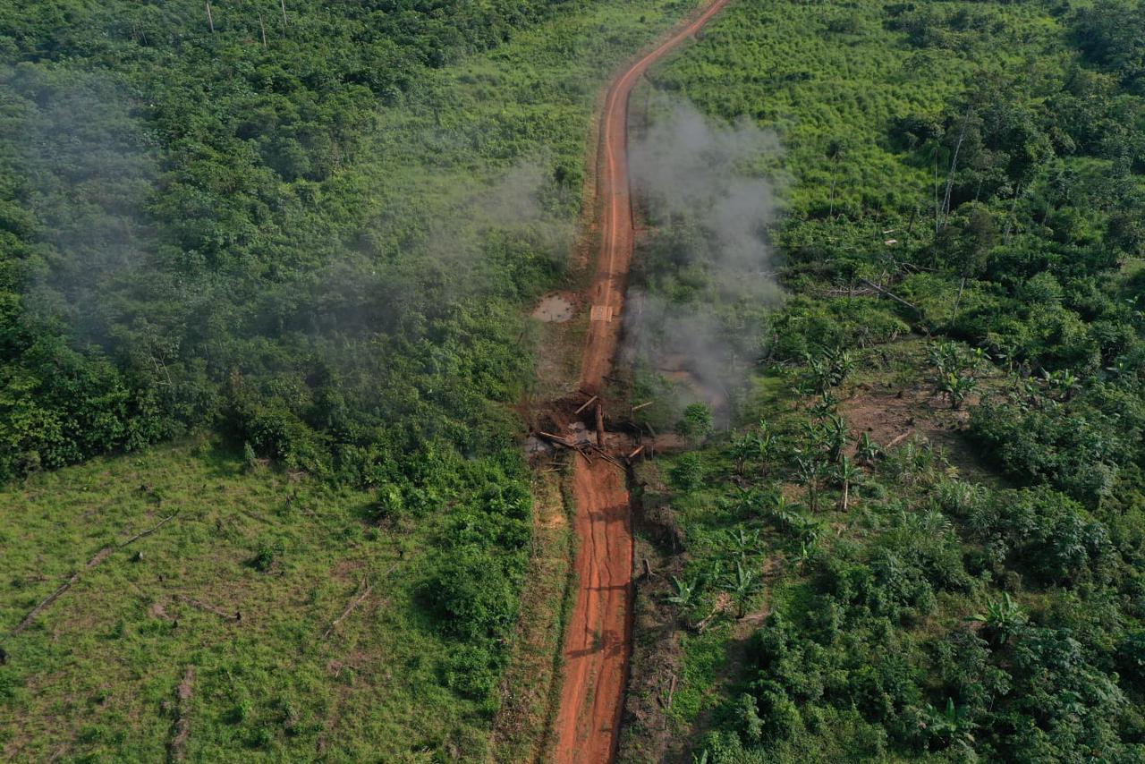 Puente destruido en Guaviare. Foto: Policía Nacional
