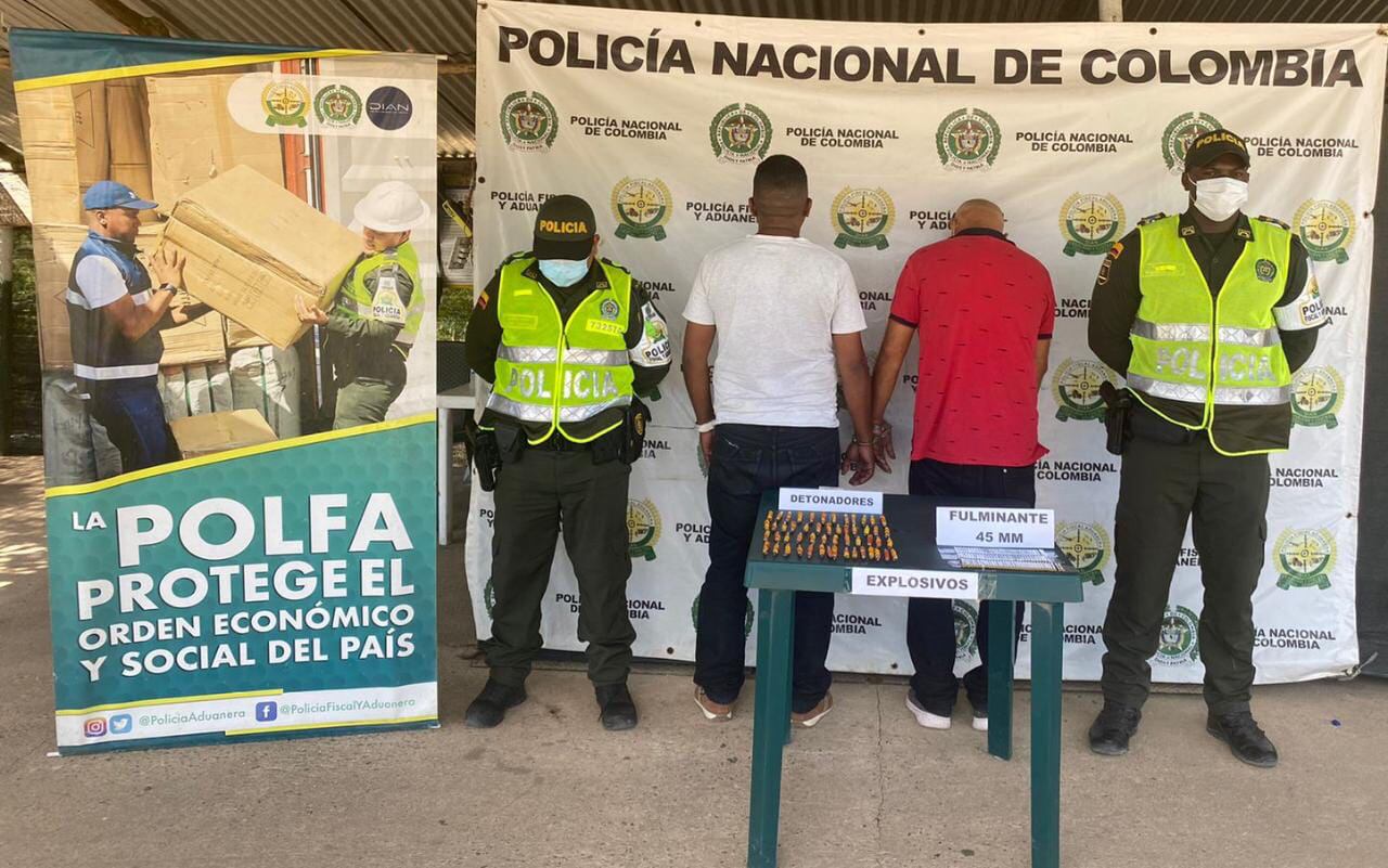 Más de 250 unidades de explosivos fueron incautados en la Guajira. Crédito: Policía Nacional