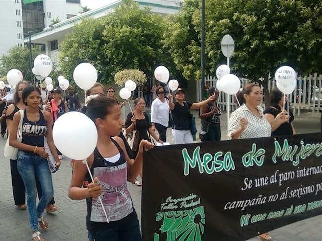 Marcha de mujeres en Montería. Foto: