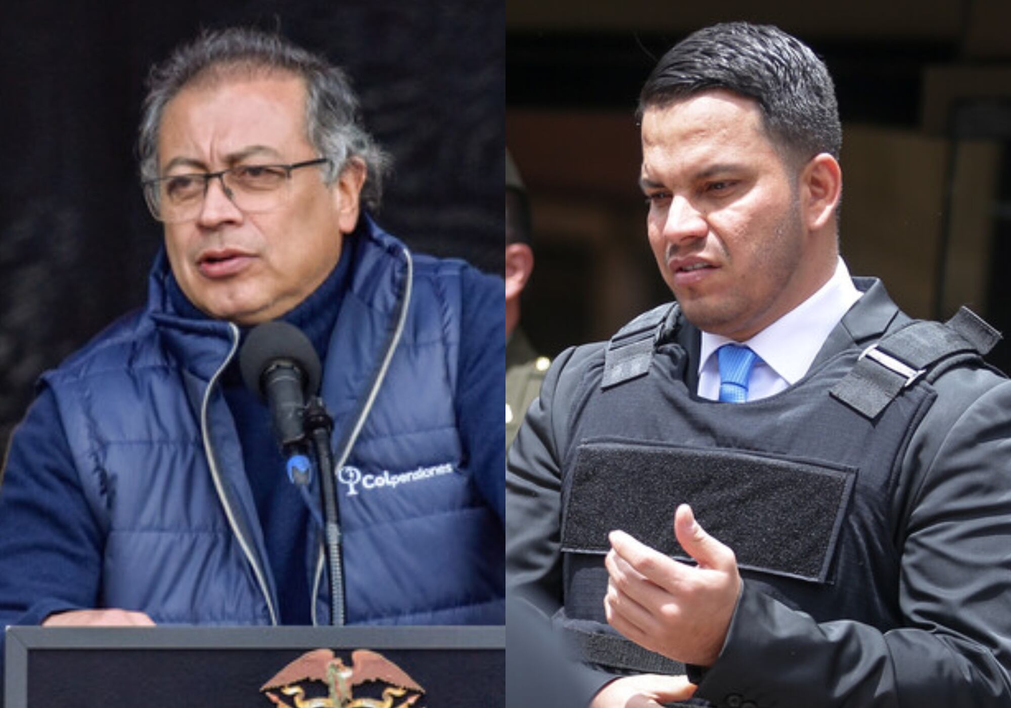 Gustavo Petro y Sneyder Pinilla. Fotos: (Colprensa - Catalina Olaya)