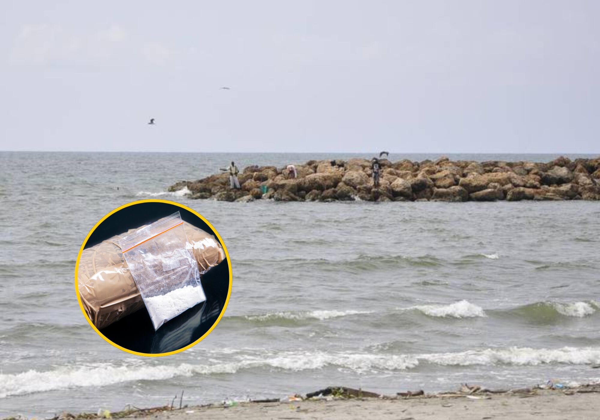 Cargamento de cocaína fue encontrado flotando en playas del Atlántico. Foto: Colprensa/ Getty Images.