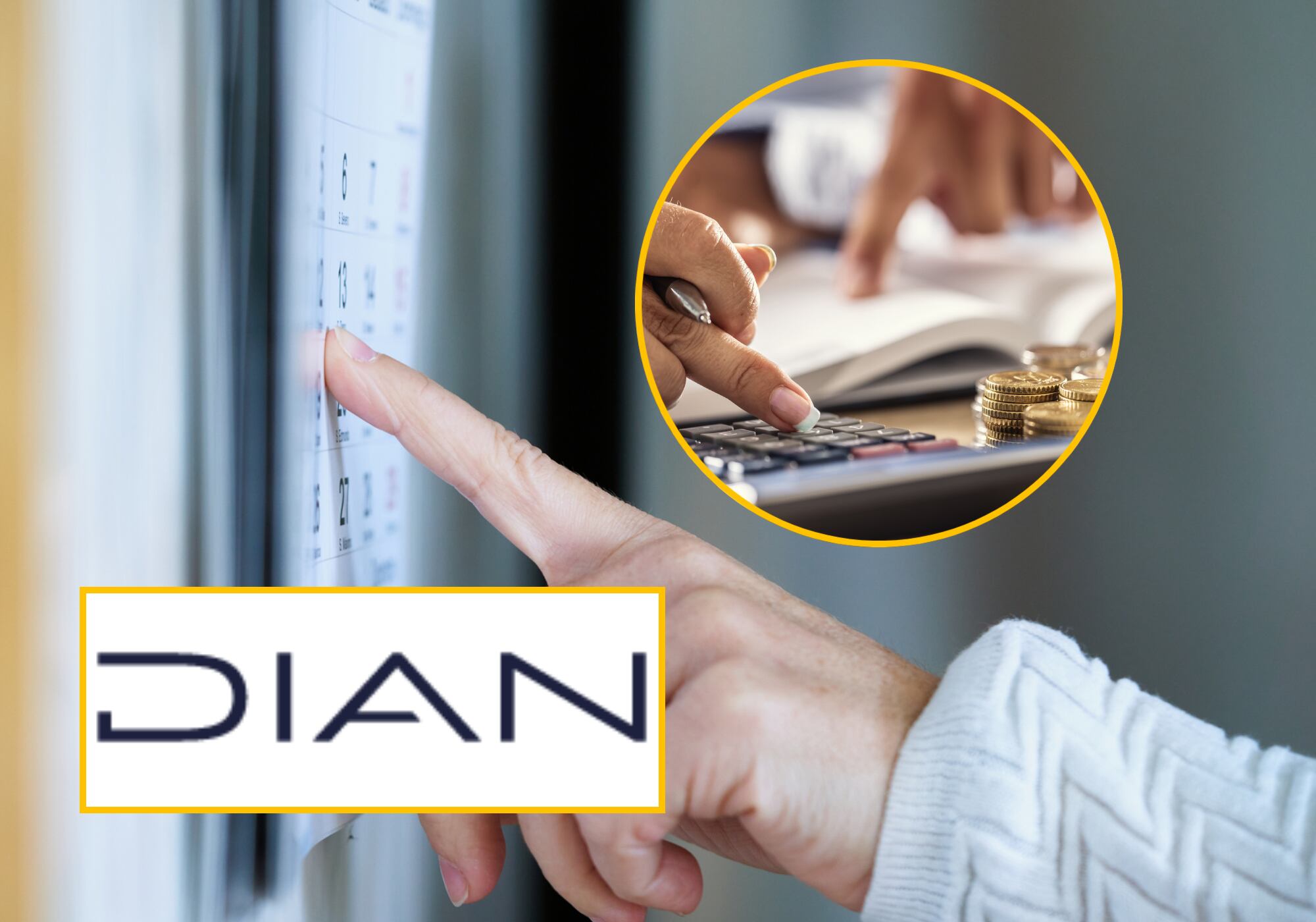 Declaración de renta y logo de la Dian. Fotos: Getty Images / Dian