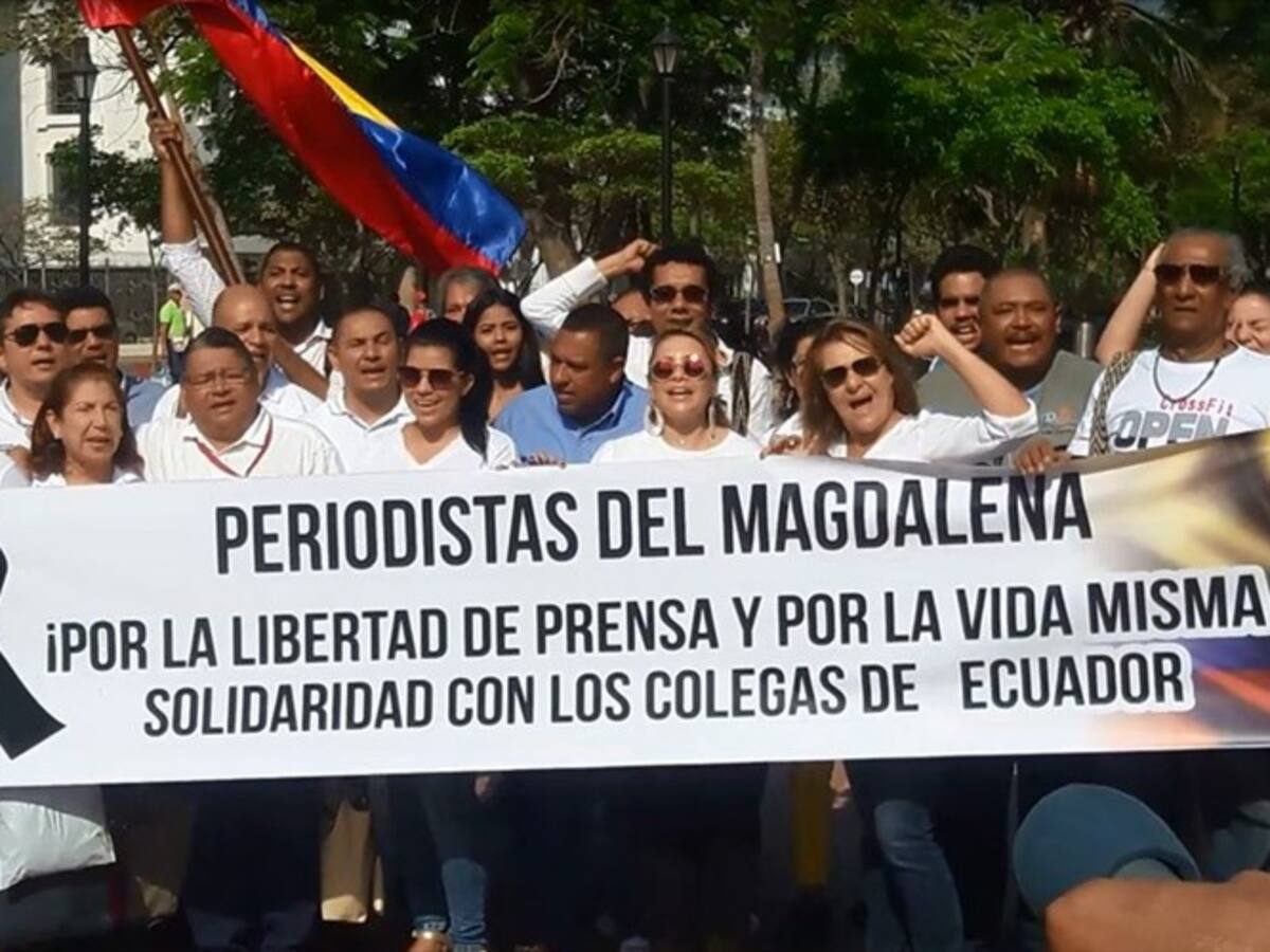 En Santa Marta rechazan asesinato de periodistas ecuatorianos