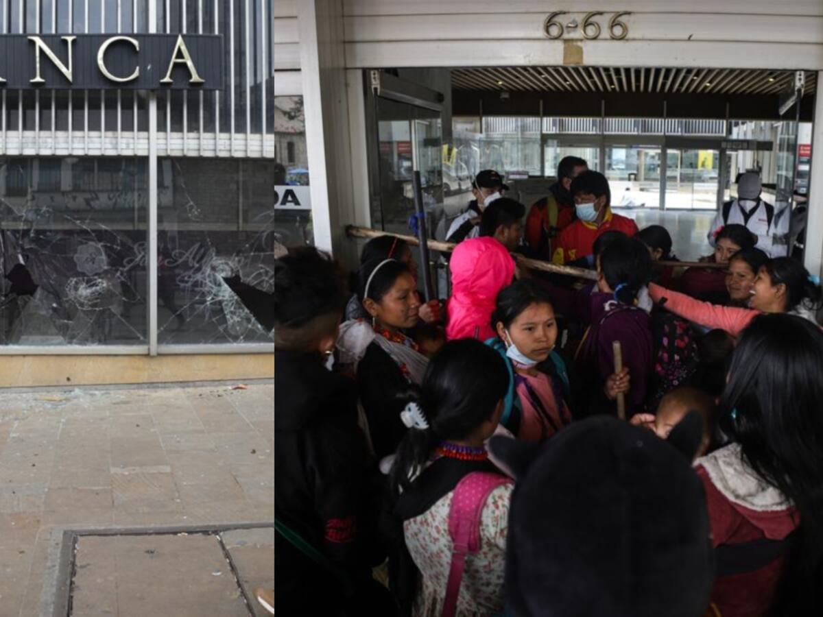 Toma de indígenas en edificio de Avianca terminó en fuertes disturbios en Bogotá