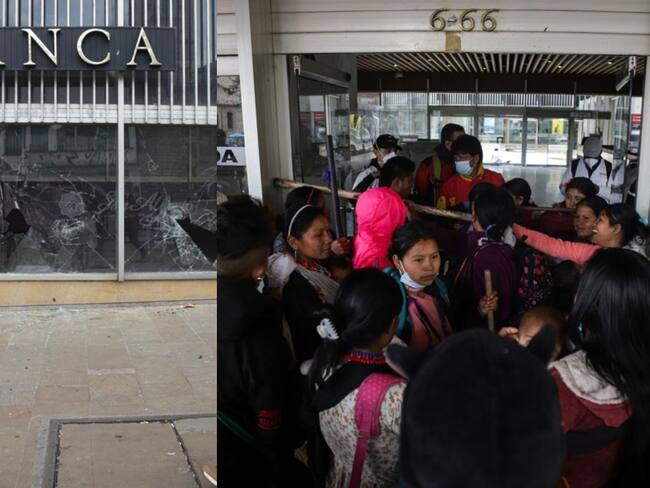 Toma de indígenas en edificio de Avianca terminó en fuertes disturbios en Bogotá