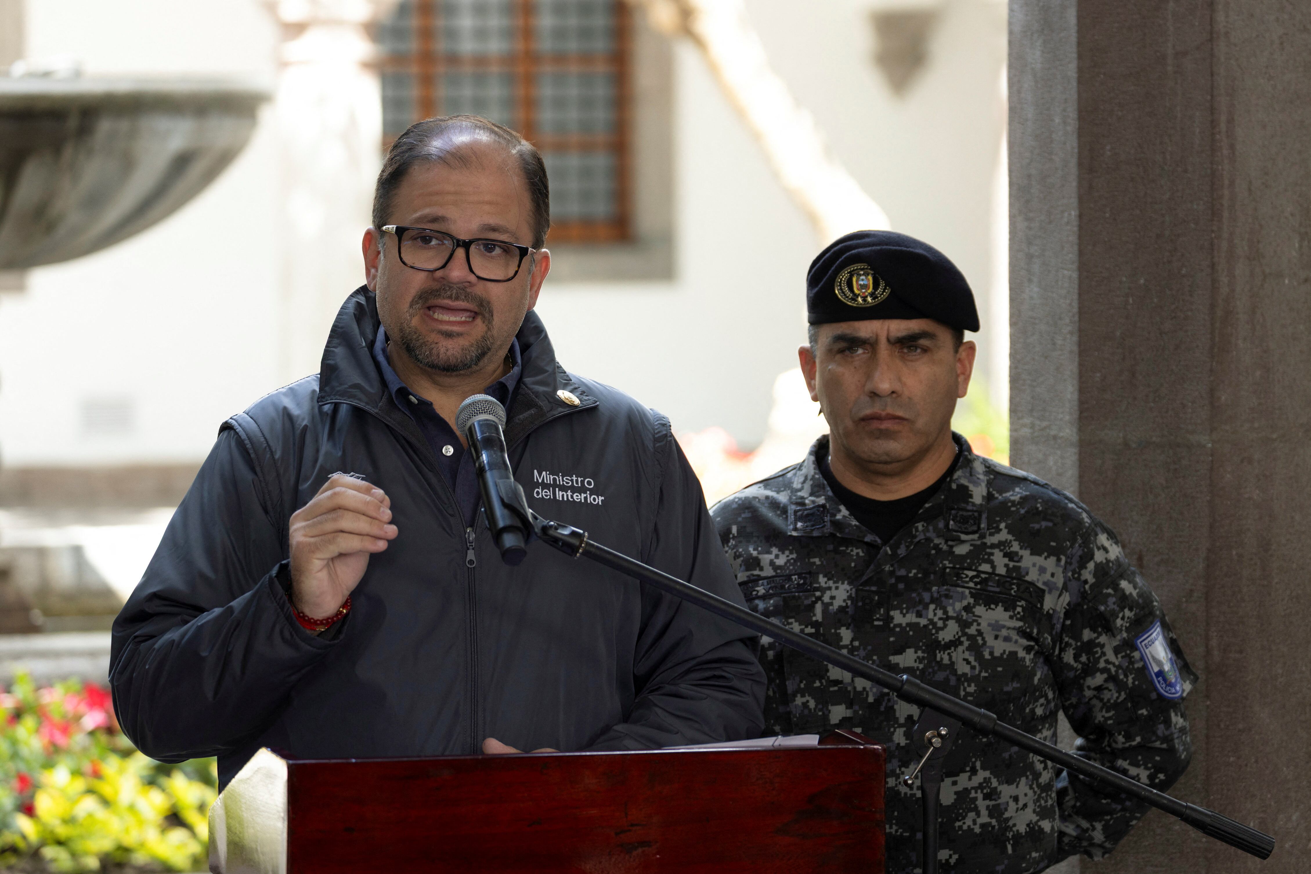 El ministro del Interior de Ecuador, John Reimberg. FOTO: Karen Toro/REUTERS