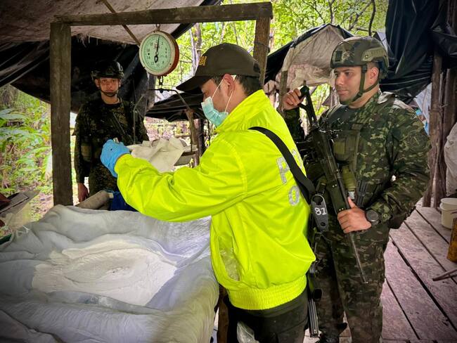 Desmantelan laboratorio de clorhidrato de cocaína en Meta. Foto: suministrada.