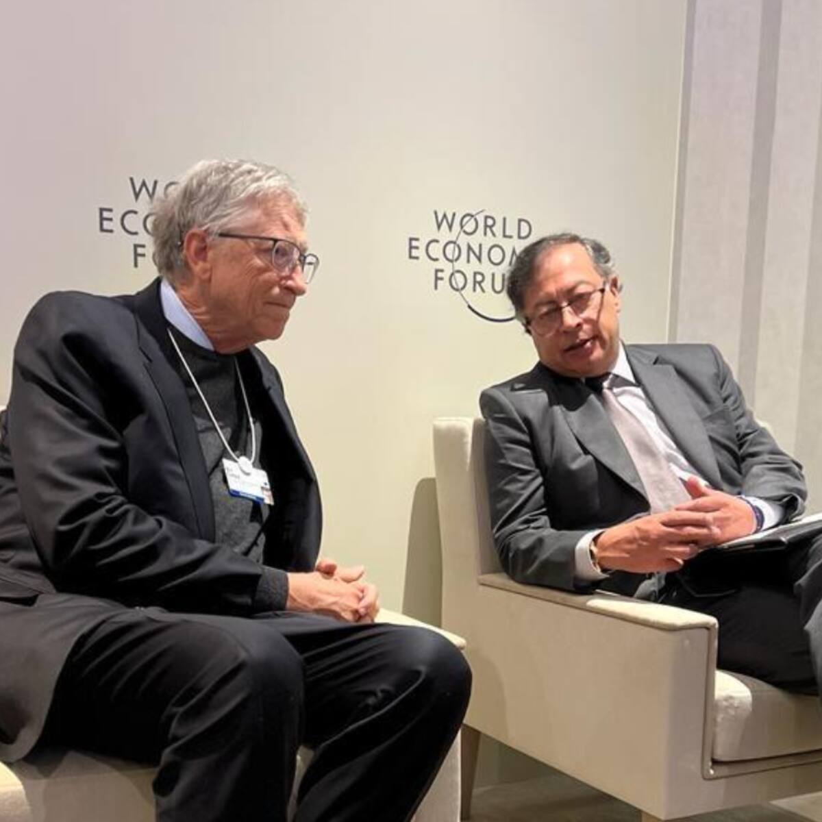 Presidente Petro y Bill Gates se reunieron en Davos: ¿de qué hablaron?