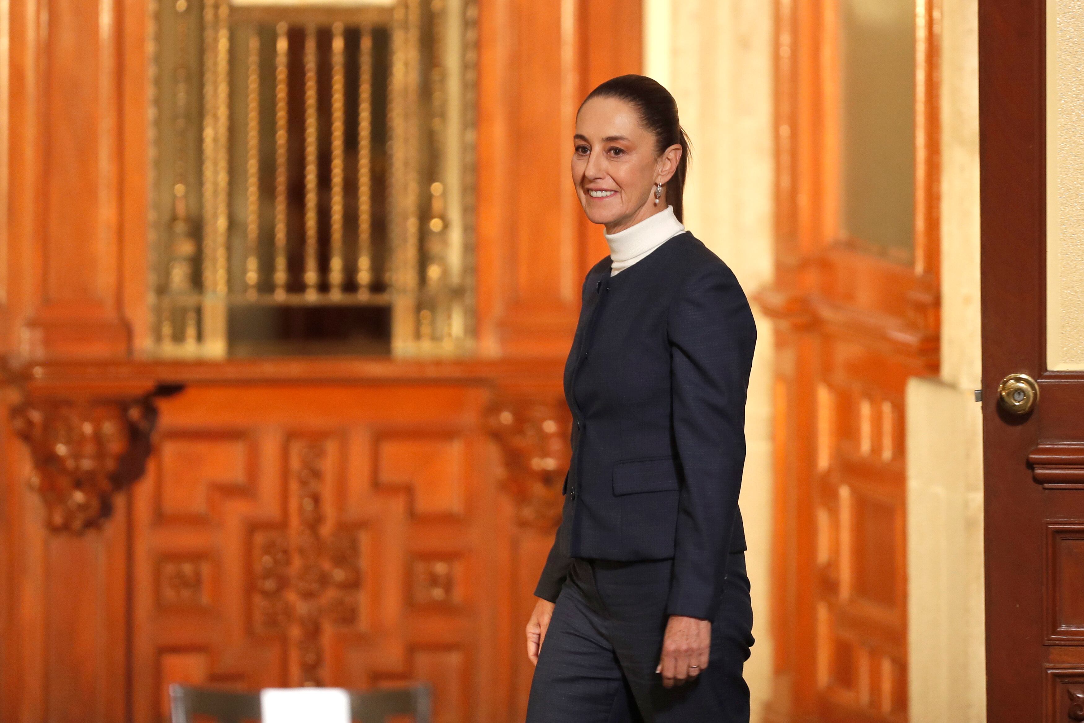 La presidenta de México, Claudia Sheinbaum, durante una rueda de prensa. FOTO: EFE/ Isaac Esquivel