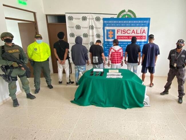 Capturadas personas que pertenecerían a la banda delincuencial, Oficina de Envigado. Foto: Enviada desde la Fiscalía Seccional Caldas.