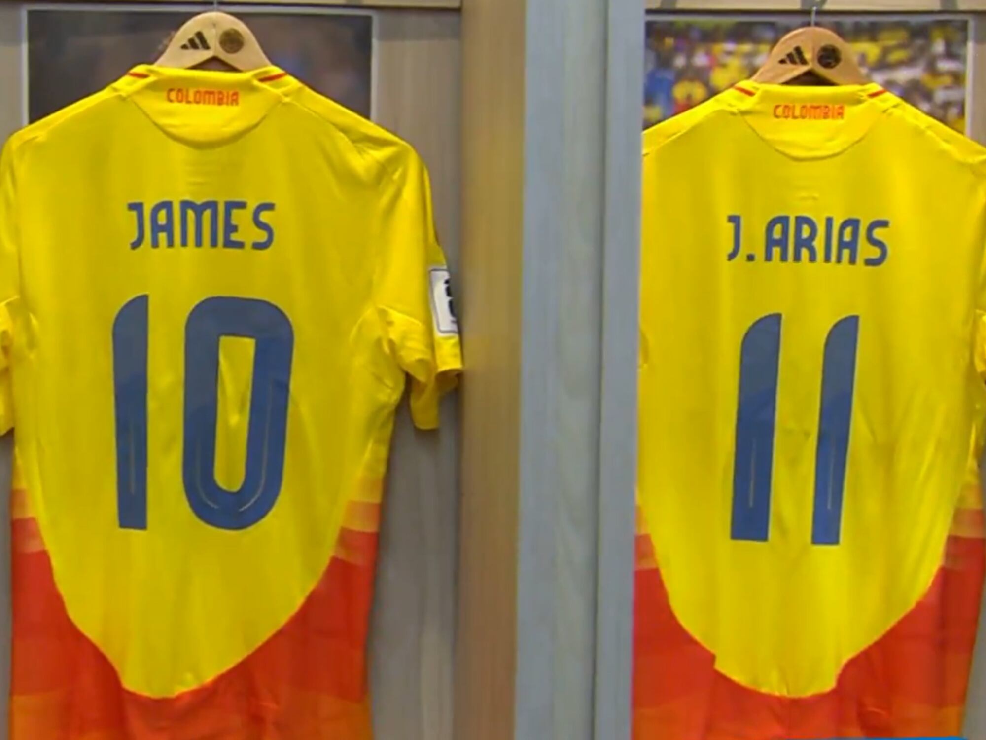 Camerino de la Selección Colombia para partido contra Bolivia. Foto: X Selección Colombia.
