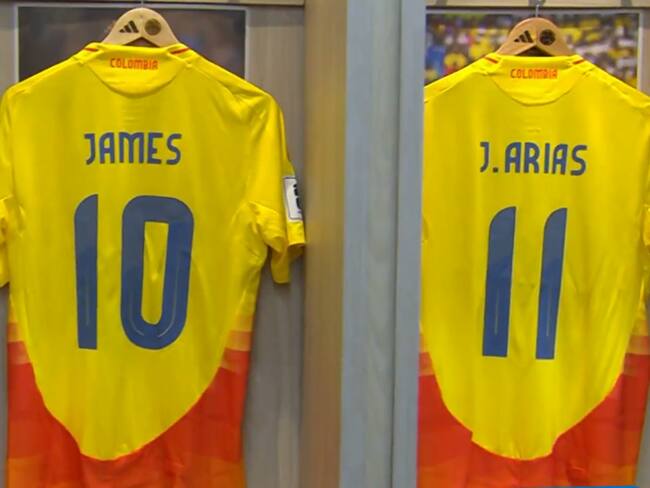 Camerino de la Selección Colombia para partido contra Bolivia. Foto: X Selección Colombia.
