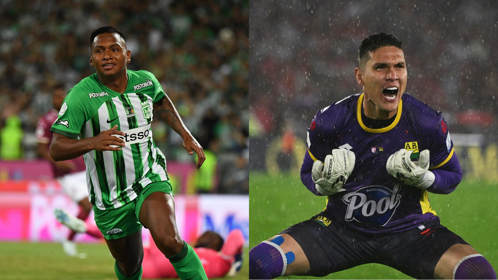 Aldair Quintana. FOTO: LUIS ACOSTA/AFP via Getty Images. — Alfredo Morelos: FOTO: JAIME SALDARRIAGA/AFP via Getty Images.