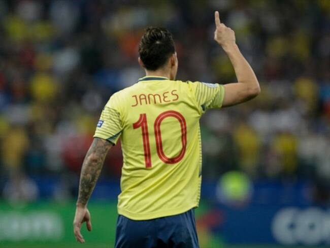 James Rodríguez vistiendo la camiseta de la Selección Colombia. Foto: Colprensa-Diego Pineda
