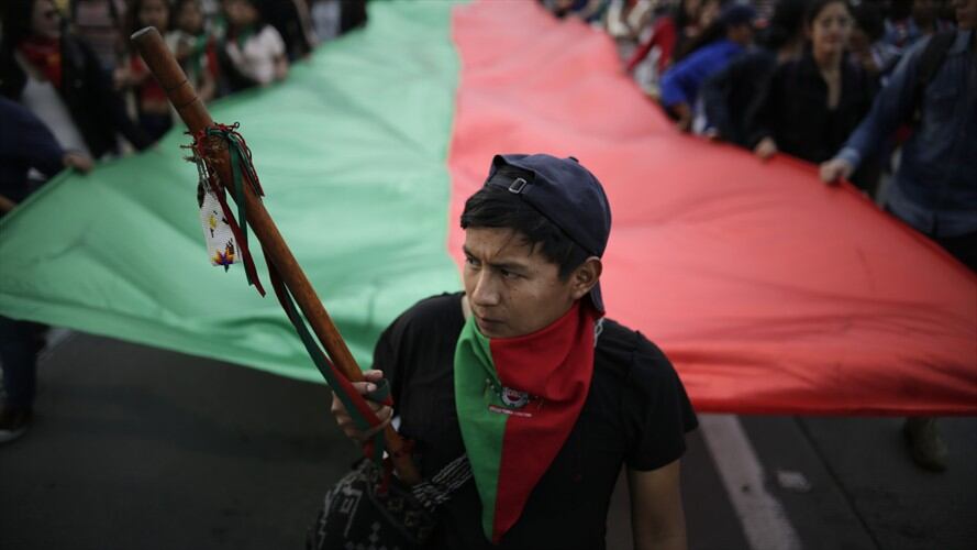 En esta oportunidad, la Guardia Indígena estableció tres puntos de concentración en el País: Bogotá, Cali y Monterilla, Cauca . Foto: Colprensa