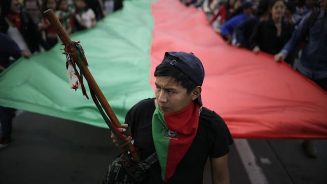 En esta oportunidad, la Guardia Indígena estableció tres puntos de concentración en el País: Bogotá, Cali y Monterilla, Cauca . Foto: Colprensa