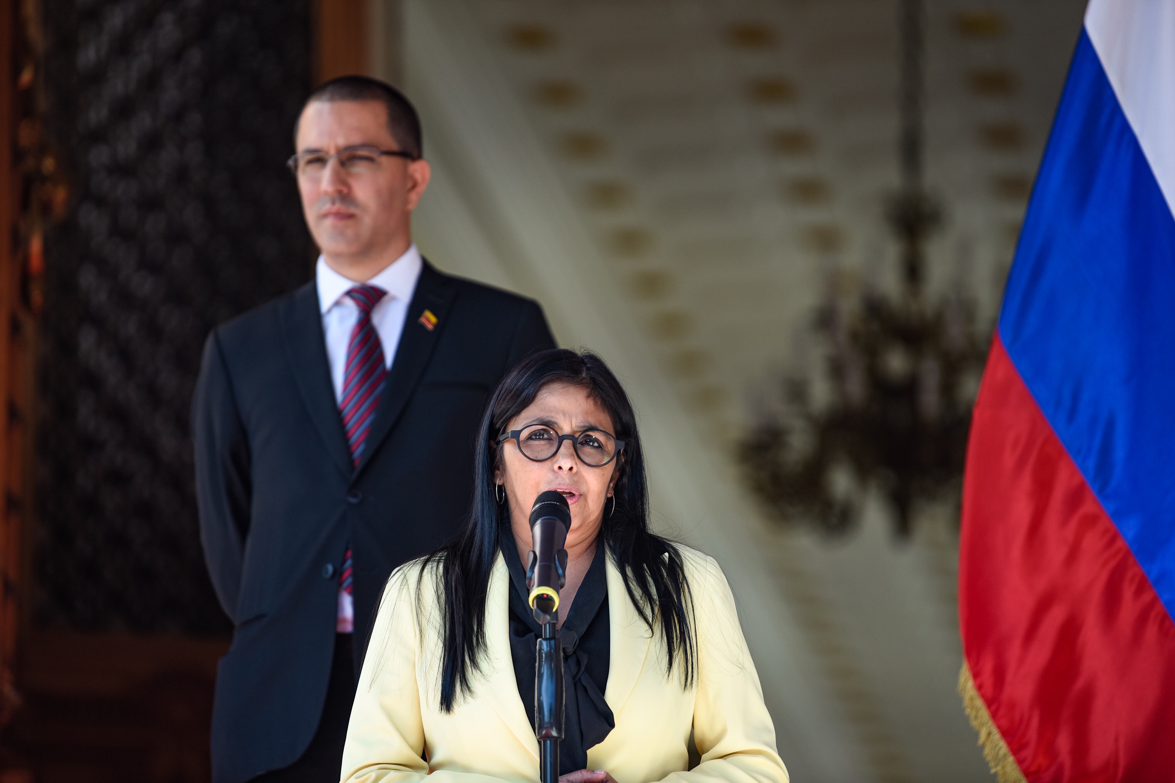 Delcy Rodríguez, presidenta encargada de Venezuela. Foto: Carolina Cabral/Getty Images