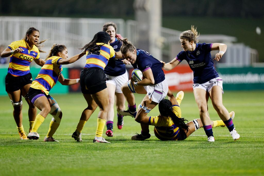 Selección colombiana de rugby femenino (Photo by Christopher Pike - World Rugby/World Rugby via Getty Images)