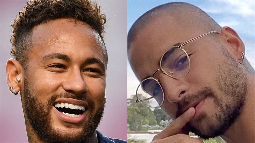 Neymar y Maluma. Foto: Referencia Getty