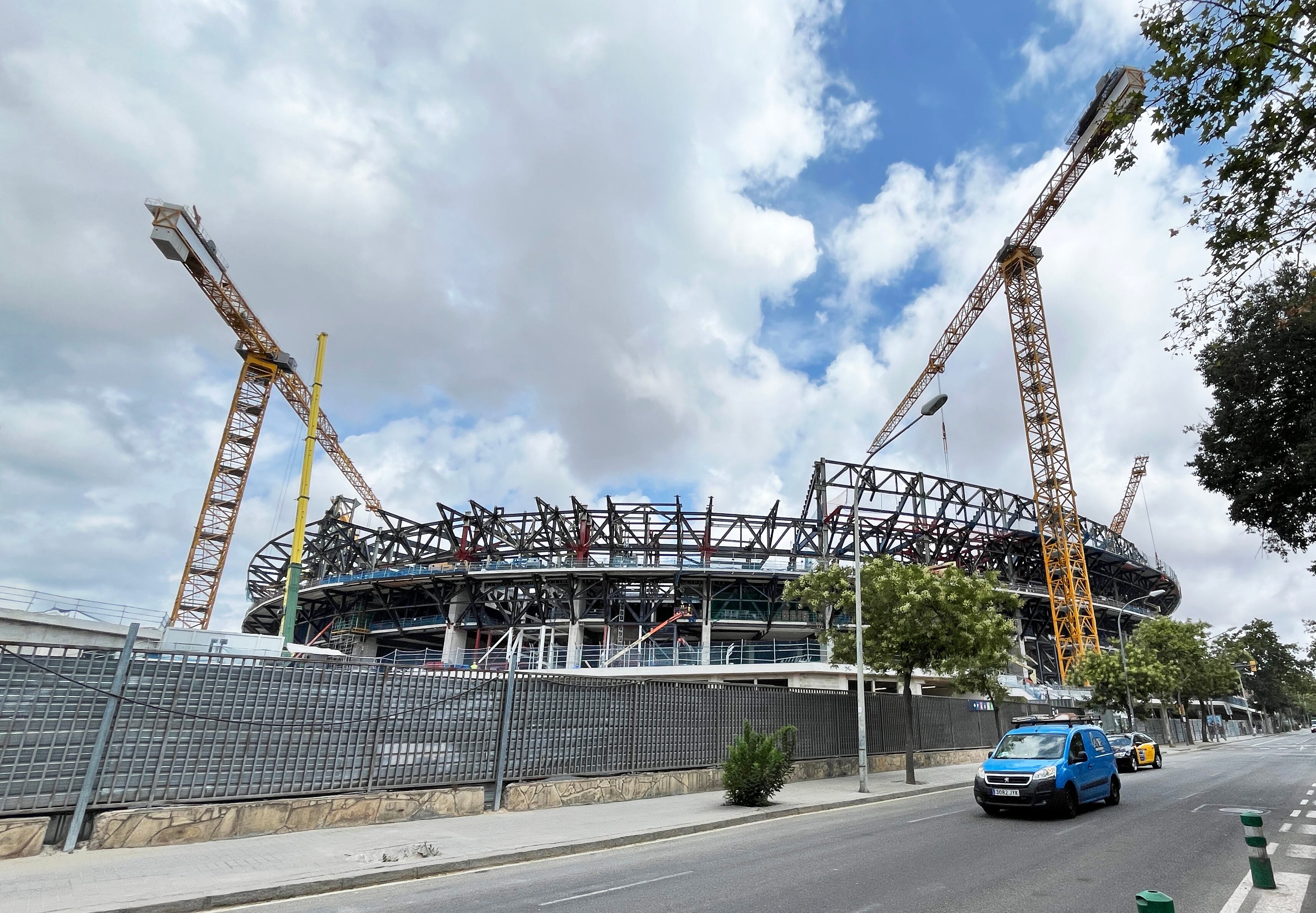 Obras del Camp Nou en Barcelona, España, el pasado 12 de julio de 2025. FOTO: Joan Valls via Getty Images