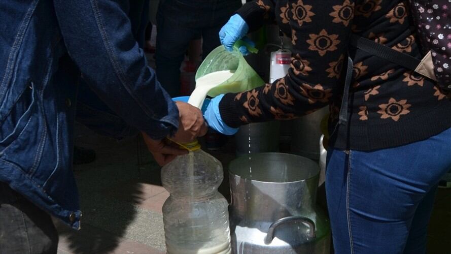 También se hicieron trueques de leche por otros productos como la panela.. Foto: Alcaldía de Paipa