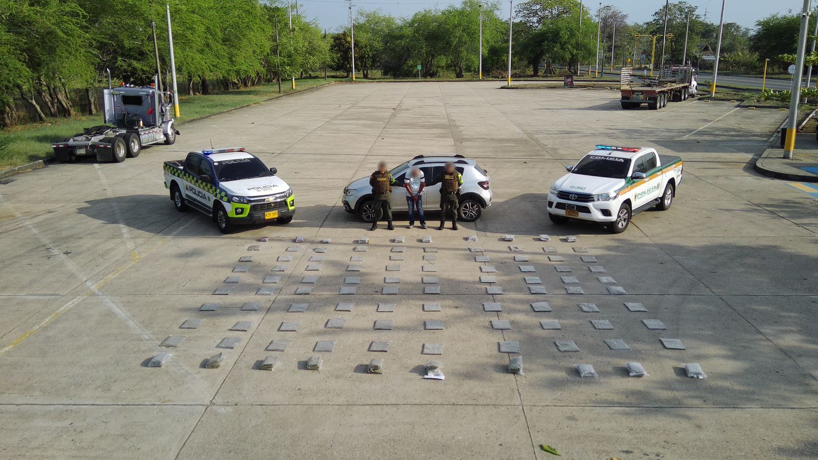 Incautan más de 130 kilos de cocaína y marihuana en vías del departamento de Córdoba. Foto: prensa Policía.