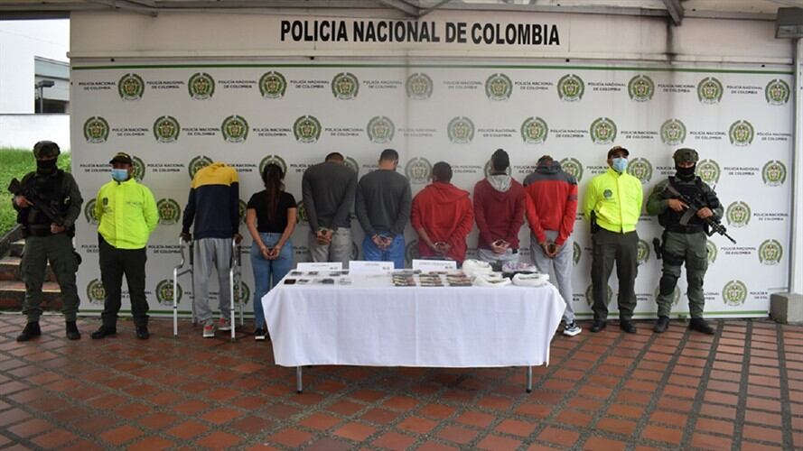 Capturados por la Policía Metropolitana de Pereira. Foto: Policía Metropolitana de Pereira.