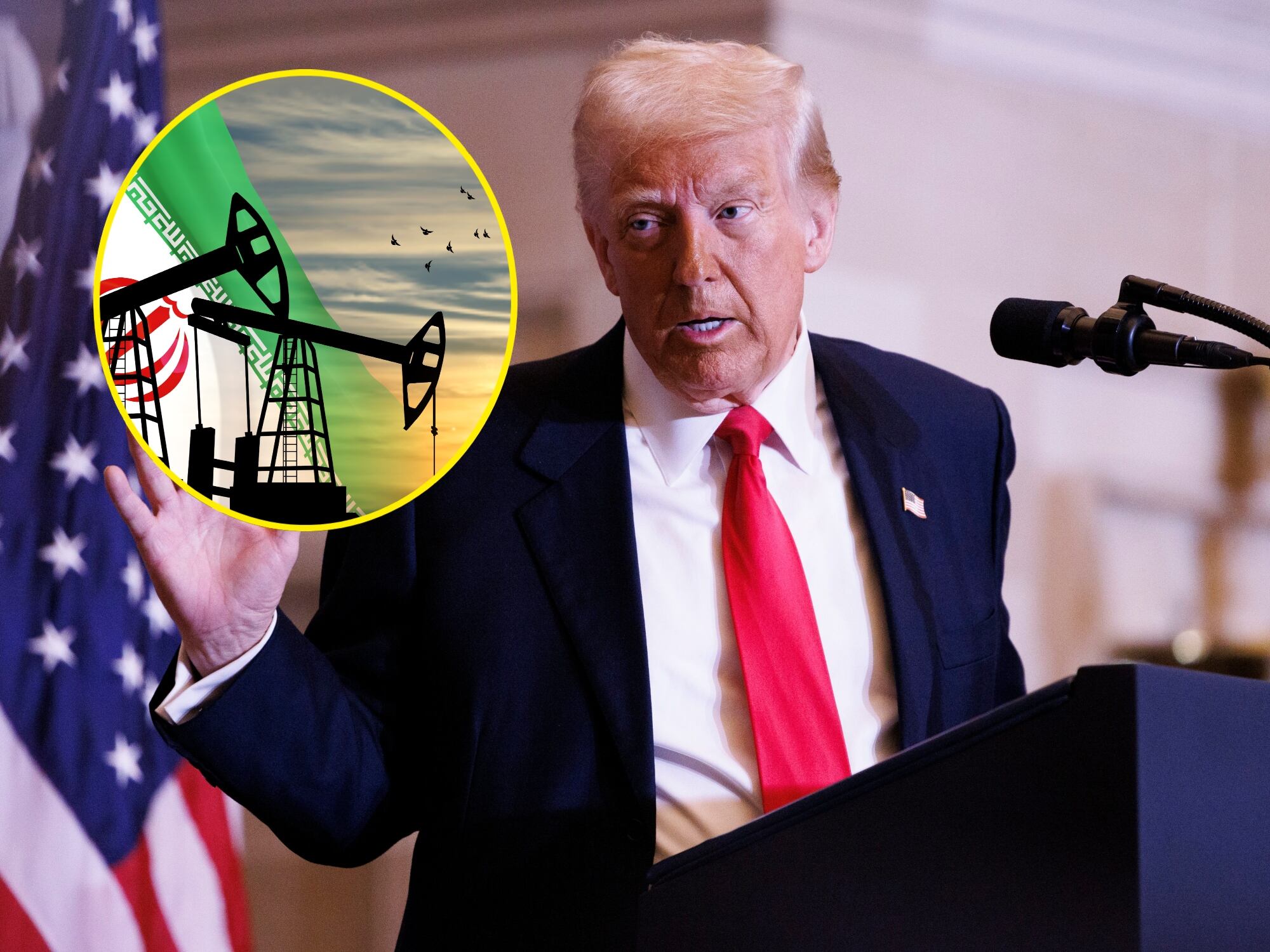 Donald Trump sancionó sector petrolero iraní. FOTO: EFE/EPA/AARON SCHWARTZ / POOL