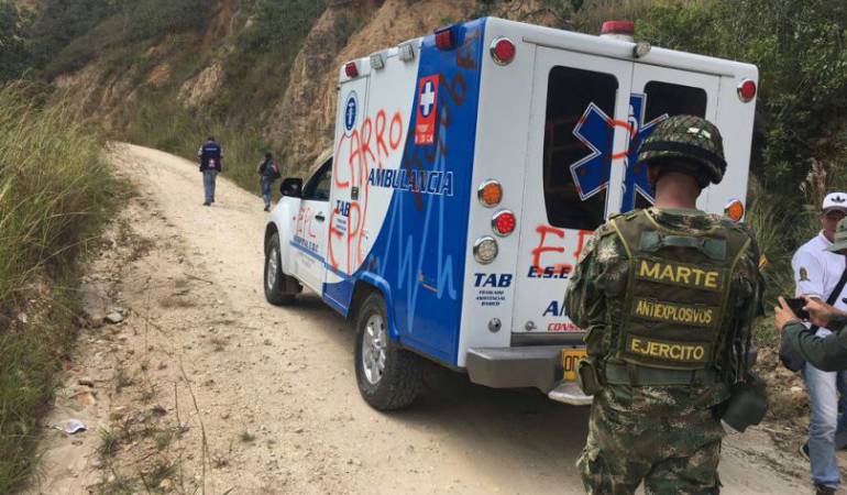 Ambulancia que fue marcada por grupos armados en el Catatumbo