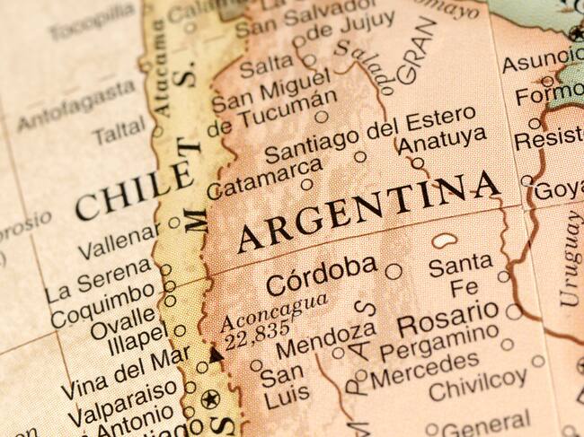 Mapa de Chile y Argentina. Foto: Getty Images.