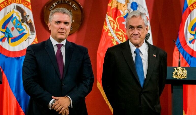 El presidente de Chile, Sebastián Piñera, y el mandatario colombiano, Iván Duque, anunciaron este martes su adhesión a la plataforma COVAX Facility, impulsada por la Organización Mundial de la Salud. Foto: Getty Images