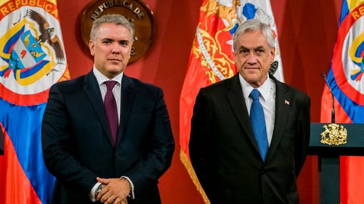 El presidente de Chile, Sebastián Piñera, y el mandatario colombiano, Iván Duque, anunciaron este martes su adhesión a la plataforma COVAX Facility, impulsada por la Organización Mundial de la Salud. Foto: Getty Images