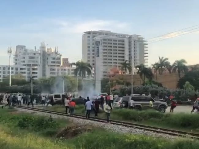 Protestas de militantes de Fuerza Ciudadana por fallo de la comisión escrutadora. Foto: Suministrada.