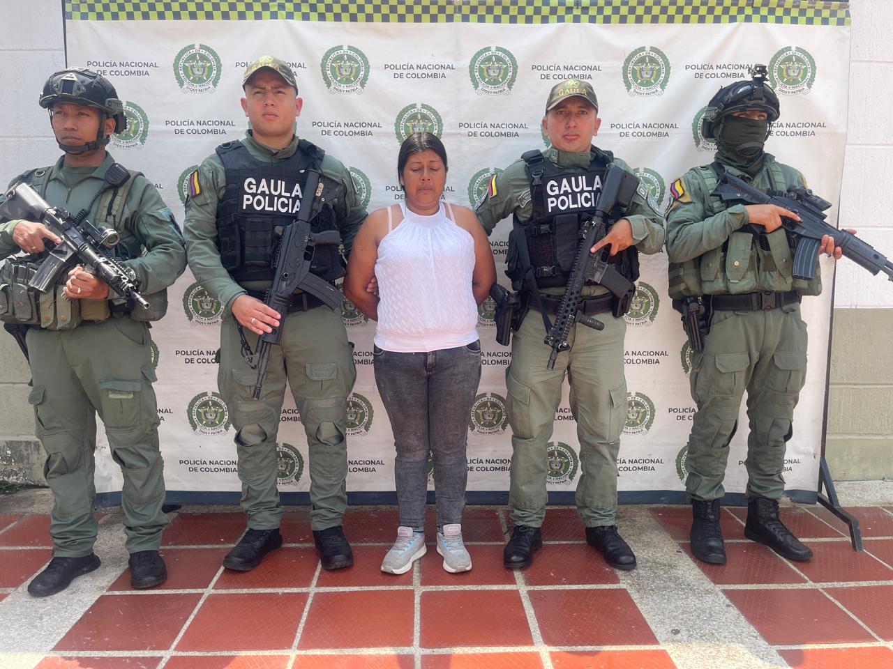 Capturada en Santander de Quilichao. Crédito: Policía Cauca.