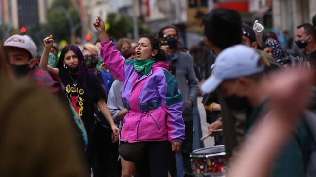 Manifestaciones en Bogotá. Foto: Colprensa
