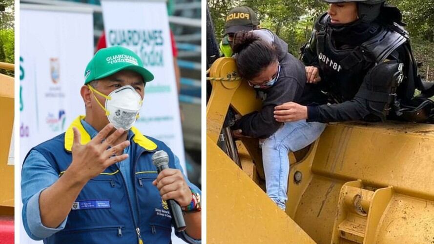 El alcalde Jorge Iván Ospina, afirmó que las personas desalojadas de la zona por orden judicial, no pertenecen a ningún cabildo indígena. Foto: Cortesía