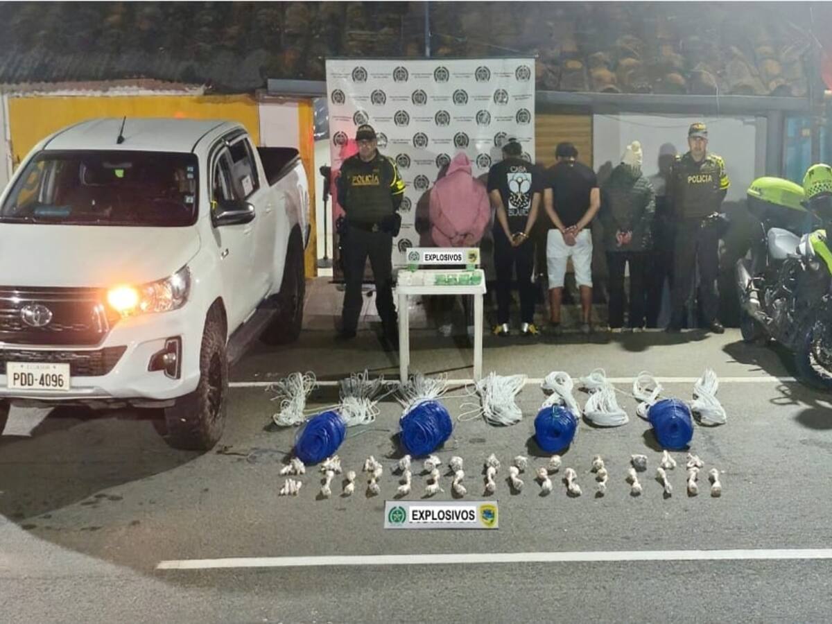 Policía incautó material explosivo en la ruta Ipiales – Bogotá