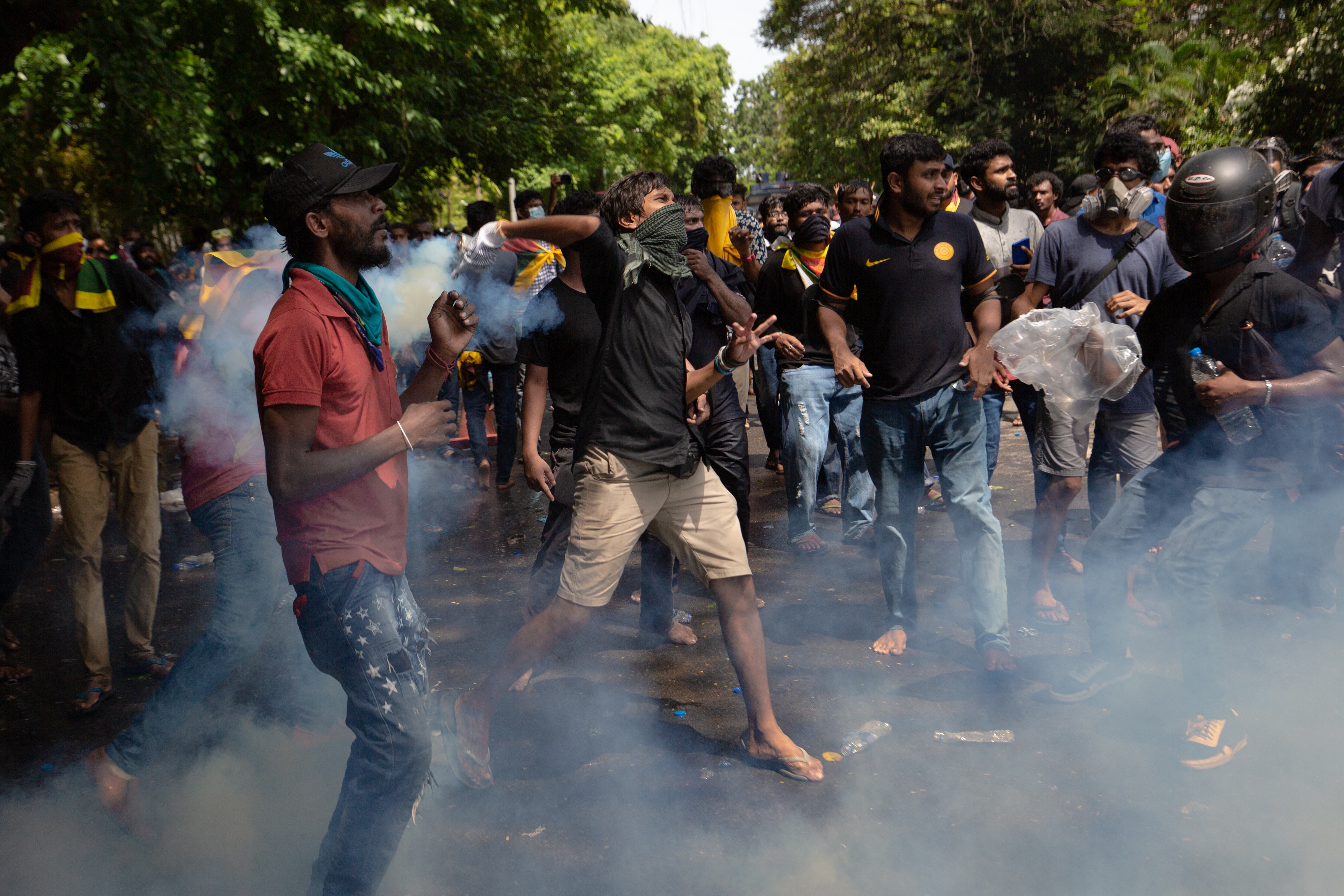 Manifestaciones de este 13 de julio en Sri Lanka tras la salida del presidente Gotabaya Rajapaksa hacia Maldivas. (Photo by Abhishek Chinnappa/Getty Images)