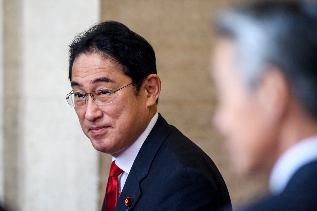 Japan's Prime Minister Fumio Kishida meets (Photo by Antonio Masiello/Getty Images)