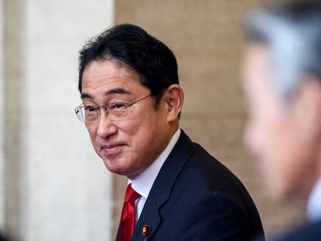 Japan&#039;s Prime Minister Fumio Kishida meets (Photo by Antonio Masiello/Getty Images)