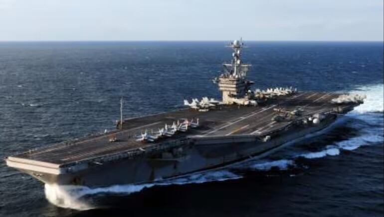 Portaviones de EE.UU. ya está en Colombia para ejercicios navales y aéreos con FF.MM. Foto: Suministrada.