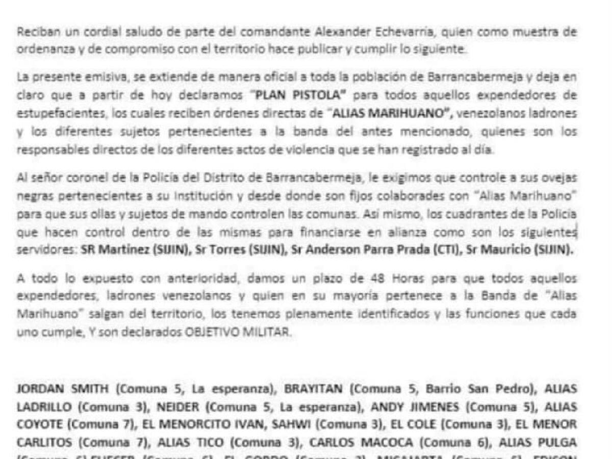 Desmienten veracidad de panfletos amenazantes en Barrancabermeja